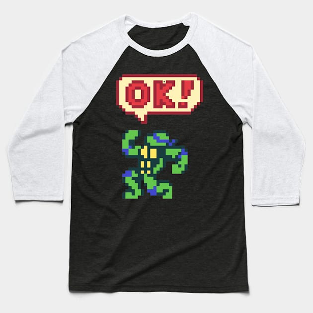 Leonardo OK Baseball T-Shirt by Dr. Rob's Mean Meme Machine